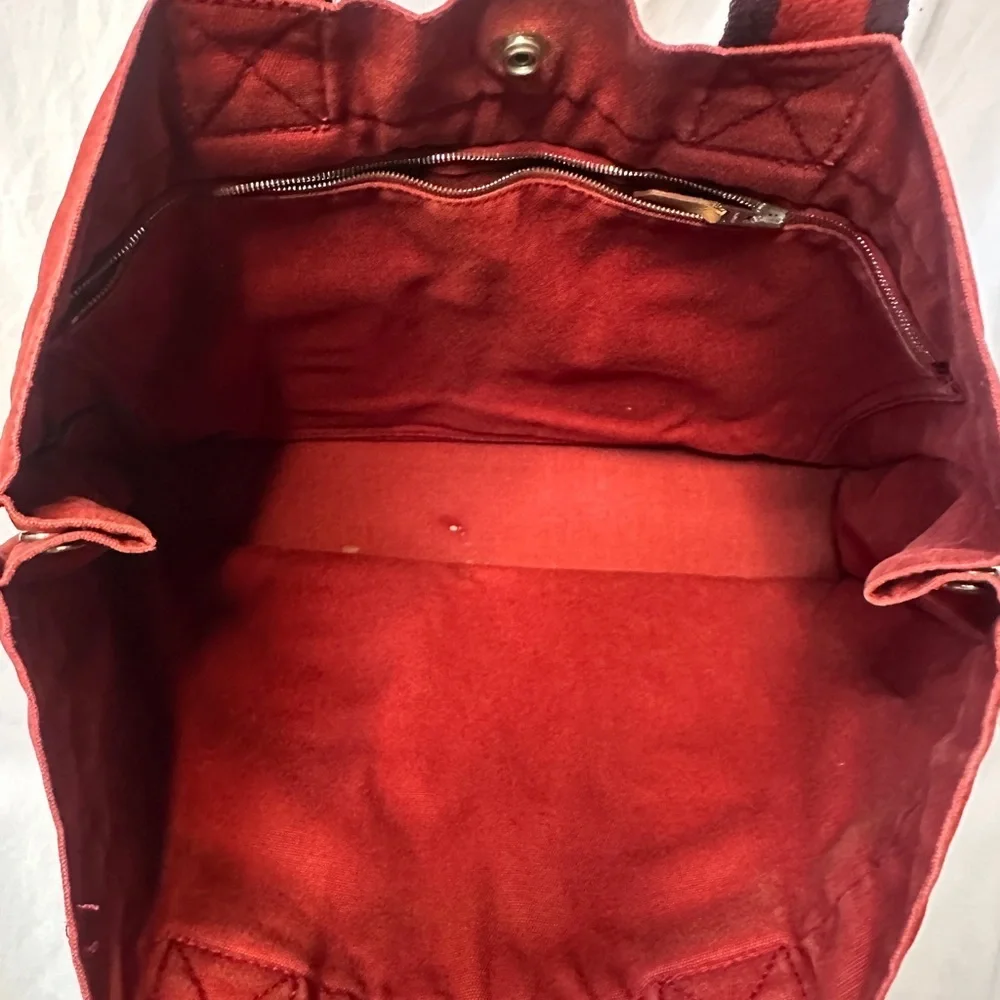 HERMES Red Canvas Tote 💼